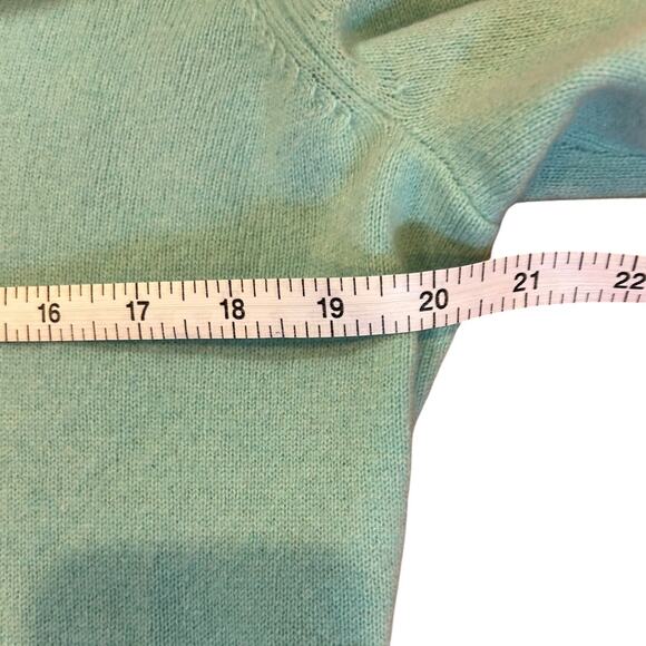 ANTONIO MELANI Light Turquoise Blue 100% Cashmere Cowl Neck Sweater Size LARGE - Picture 3 of 8